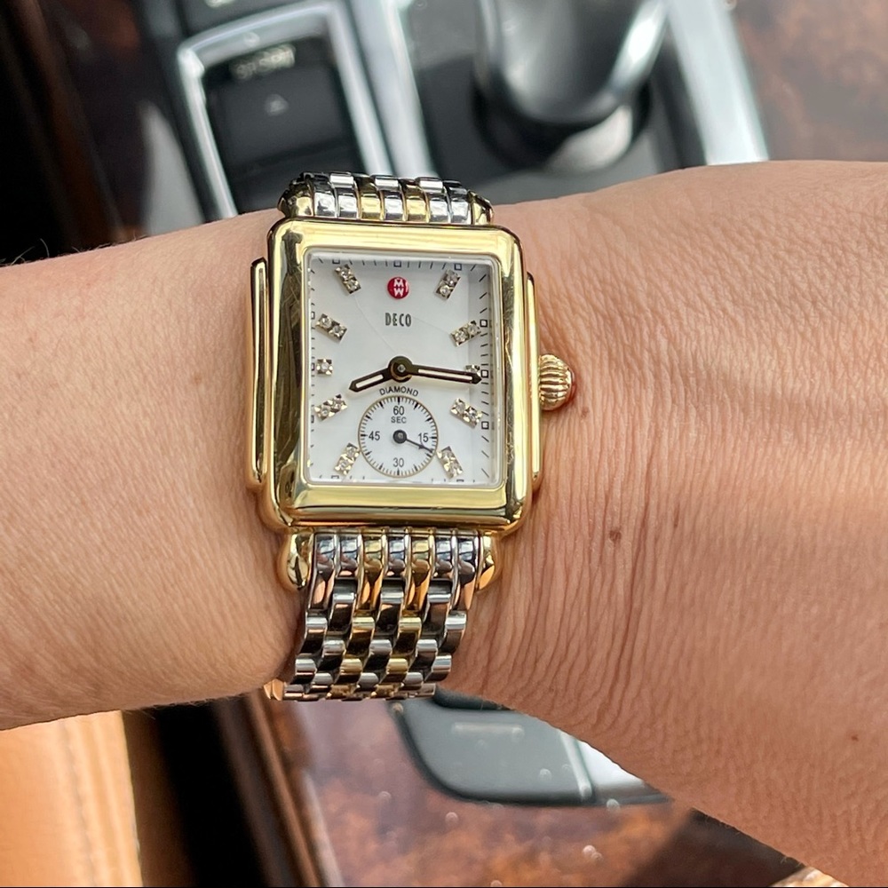 Michele Deco two-tone watch